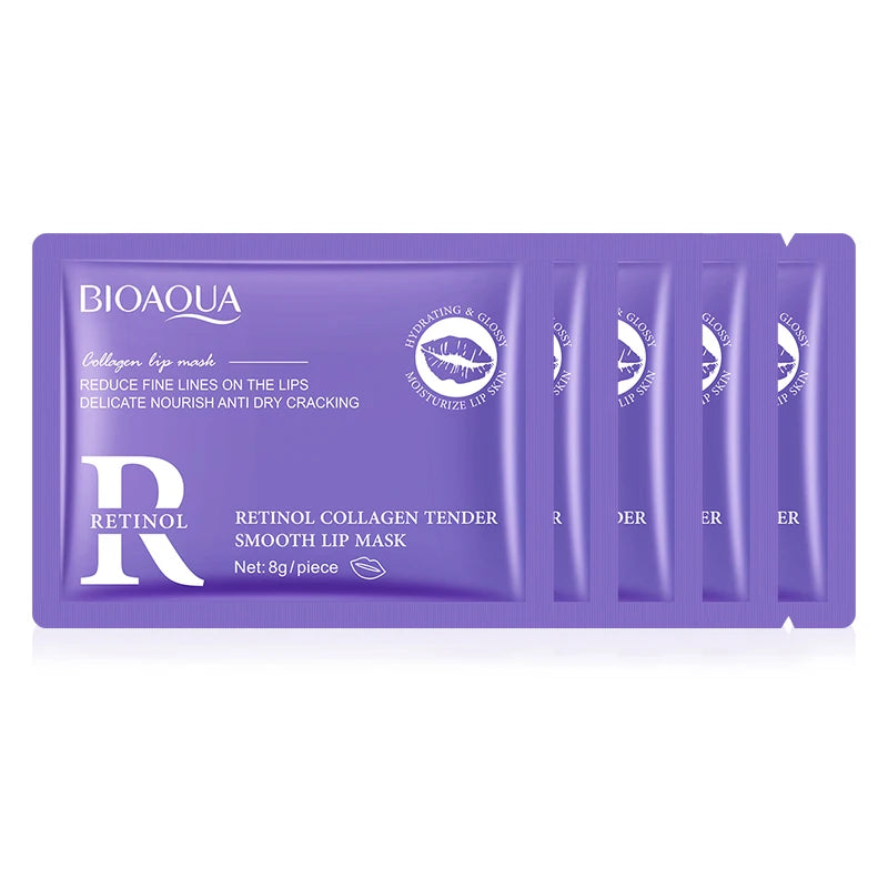 BIOAQUA Retinol Crystal Collagen Lip Mask Moisturizing Plump Lips Gel Masks Anti Wrinkles Hydrating Lip Plumper Lips Skin Care