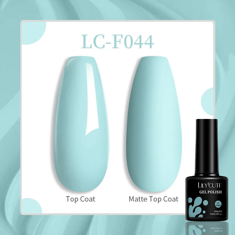 LILYCUTE 7ML Pink Glitter Nail Gel Polish Nude Natural Long Lasting Manicure Soak Off UV LED Nail Art Base Top Coat Gel Varnish