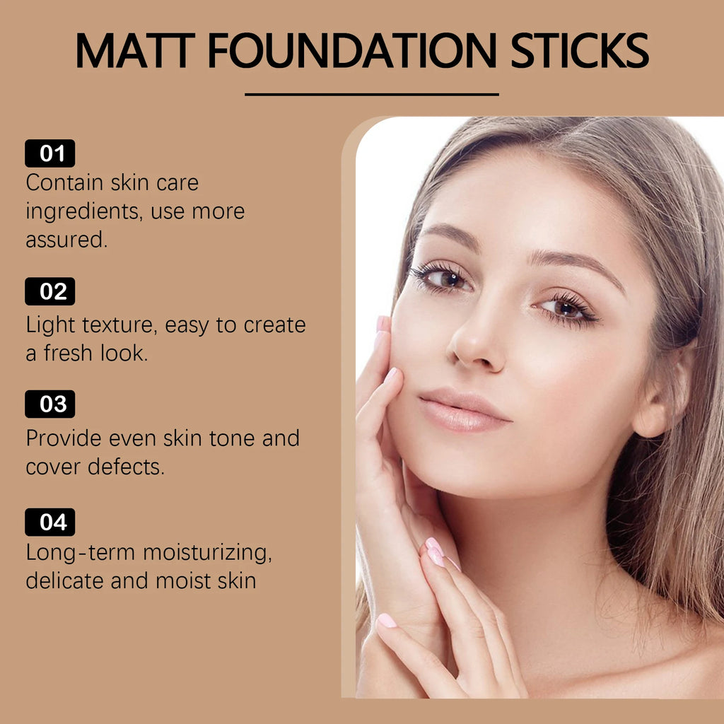 EELHOE Foundation Concealer Stick Lightweight Breathable Moisturizing Waterproof No Creasing Longlasting Female Makeup Product