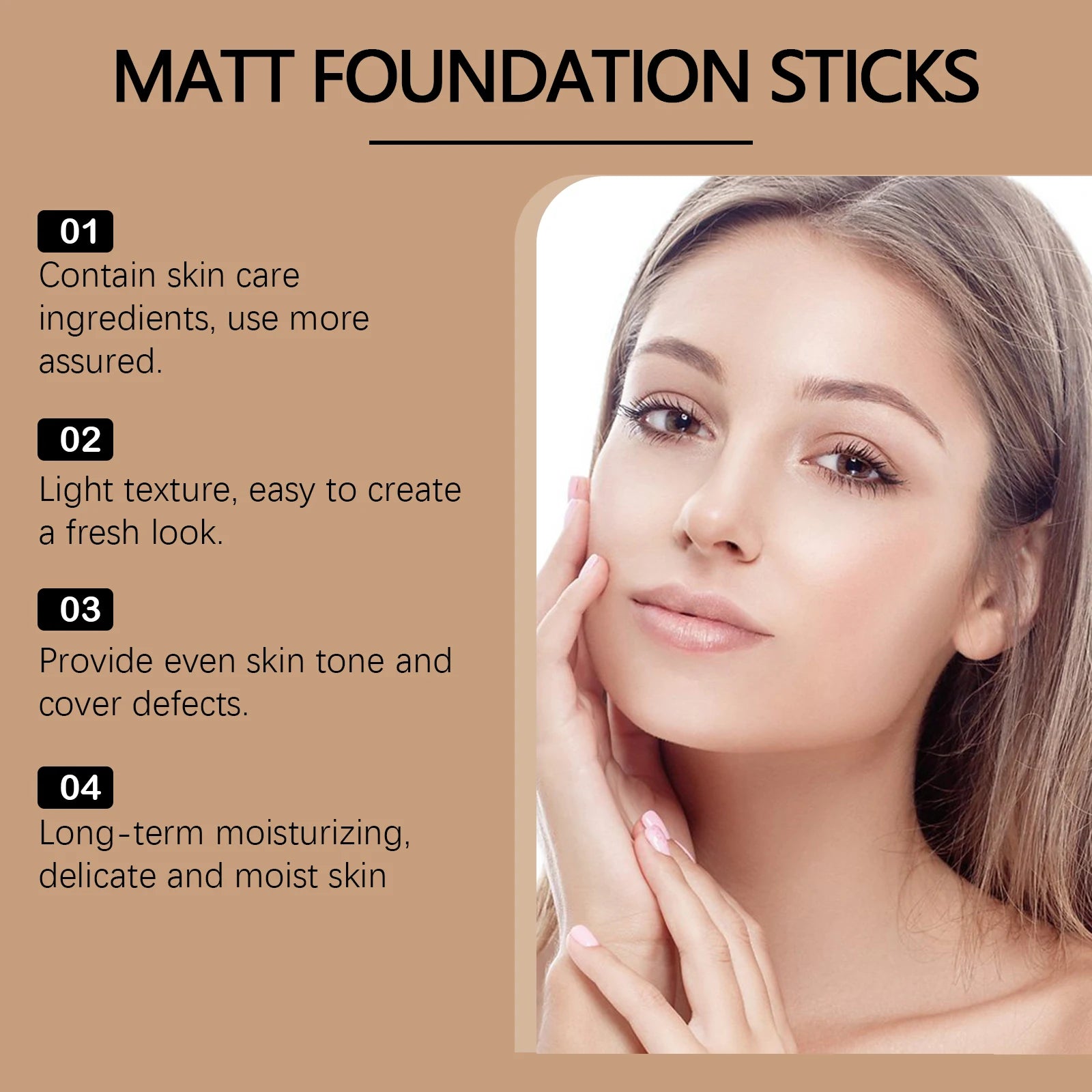EELHOE Foundation Concealer Stick Lightweight Breathable Moisturizing Waterproof No Creasing Longlasting Female Makeup Product