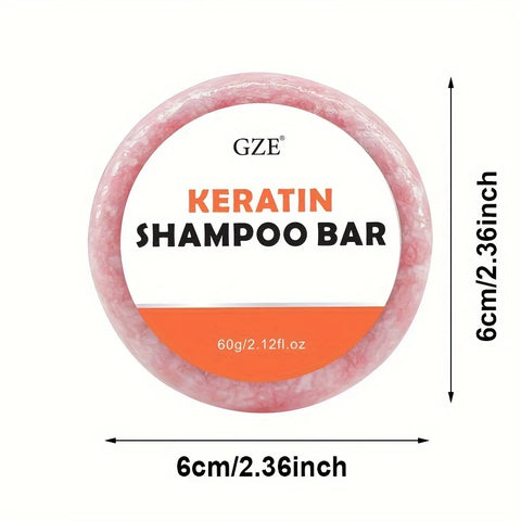 GZE Straightening +  Keratin Shampoo Bar Soap, for Lustrous, Shiny Hair, Paraben-Free, Sulfate-Free Surfactants, Coconut Oil