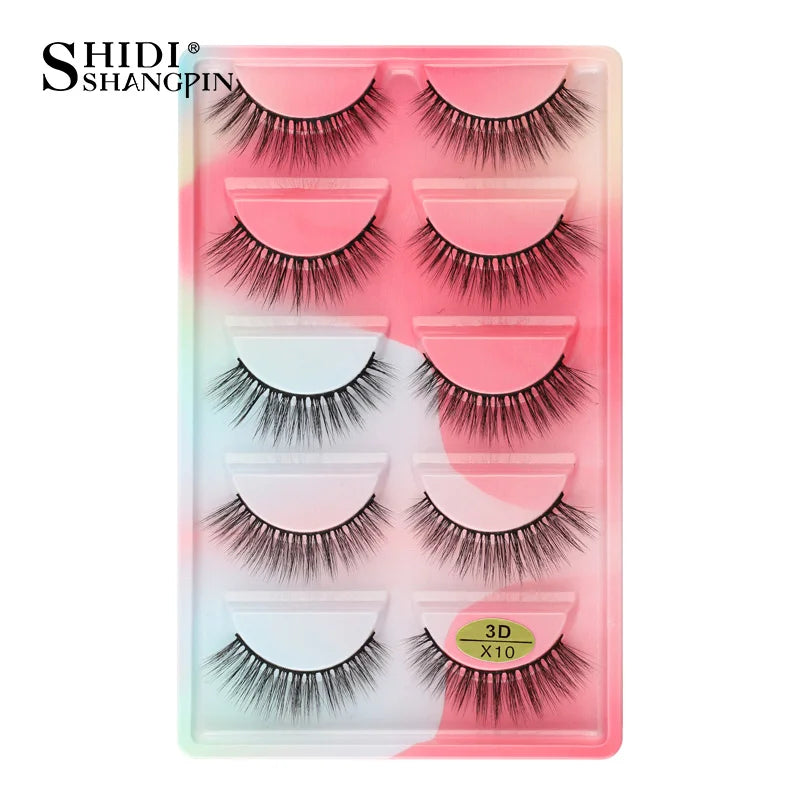 3/5 Pairs Hot Sale Natural Long 3D Mink Lashes Soft Short Faux Cils Handmade Fake Lashes Makeup Tool Eyelash Extension Maquiagem