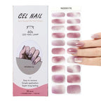 Leopard Semi-Cured Gel Nail Strips Simple Transparent Color Adhesive Long Lasting Gel Nail Stickers Harden In UV Lamp Need