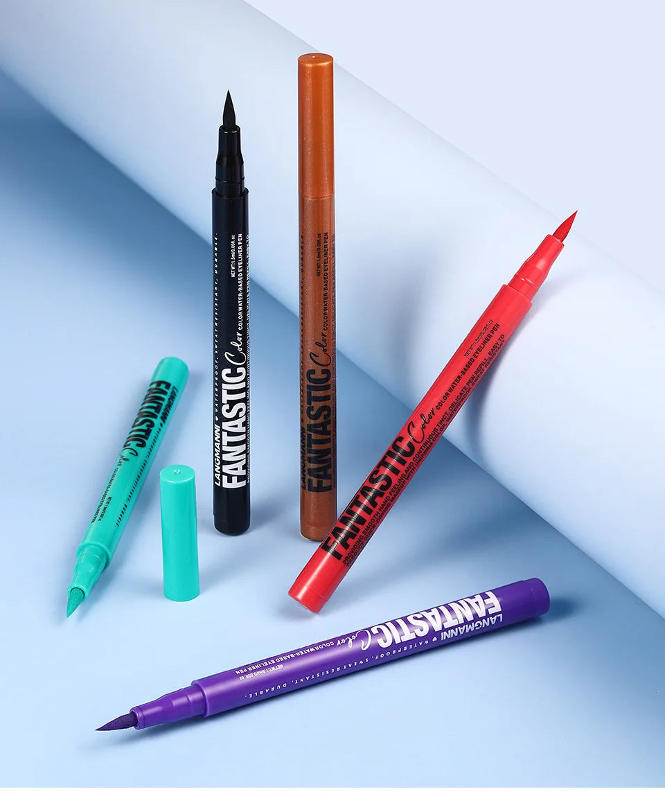 Matte Dark Purple Red Eye Liner Makeup White Liquid Eyeliner Quick-Drying Waterproof Eyeliner Pencil Long-Lasting 12 Color Eyes
