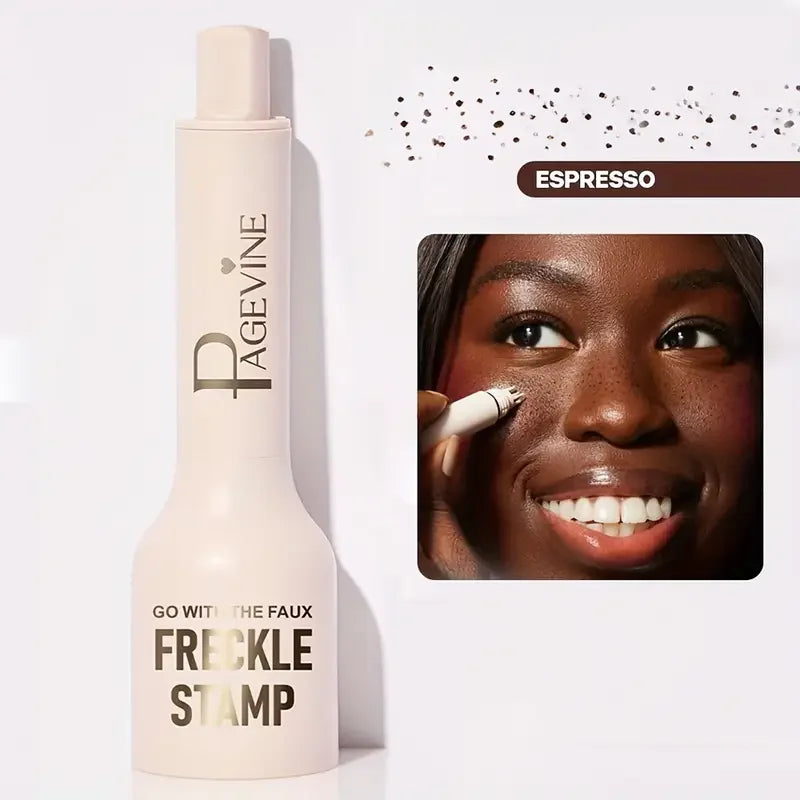 Fake Freckle Pen, Natural and Realistic Freckle Makeup for Sun-Kissed Face, Waterproof,Long-Lasting, Quick-Drying, 5-Point Stamp