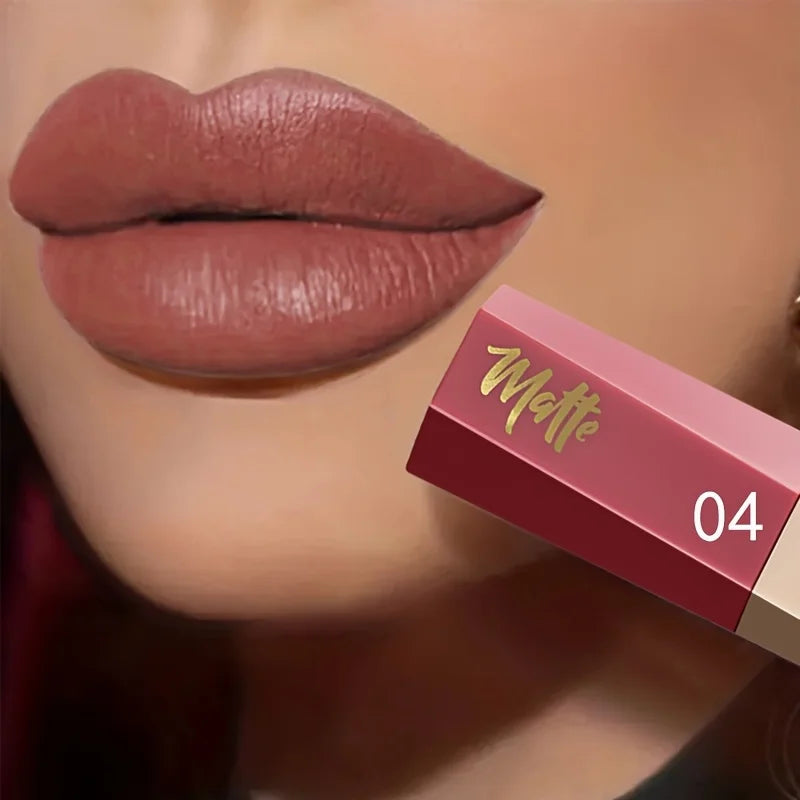 1pcs Waterproof Matte Velvet Lip Tint: Long-Lasting Nude Lip Glaze for a Sexy and Smooth Finish, Valentine's Day Gift