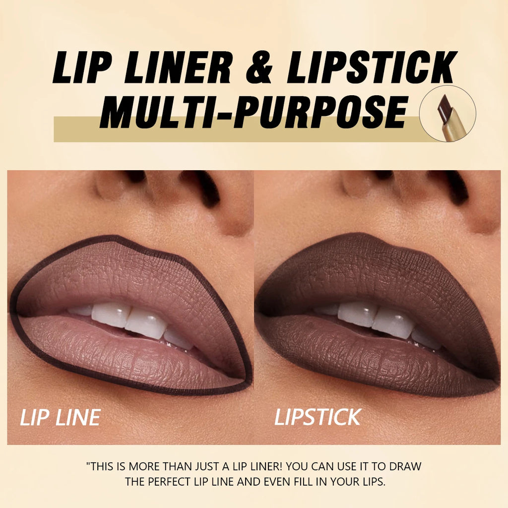Matte 6-colors Lip Liner Pencil Bevel Design Nib Lip Contour Lipstick Nude Brown Lipstick Pencil Natural Lasting Lipliner Makeup