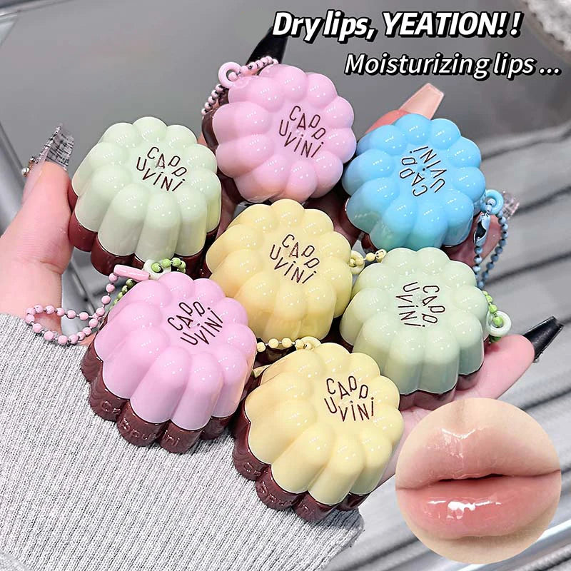 Cappuvini Macaron Fruit Flavor Lip Mask - Deeply Moisturizing Long-Lasting Hydration Soften Fine Lines Lip Care Lipstick Base