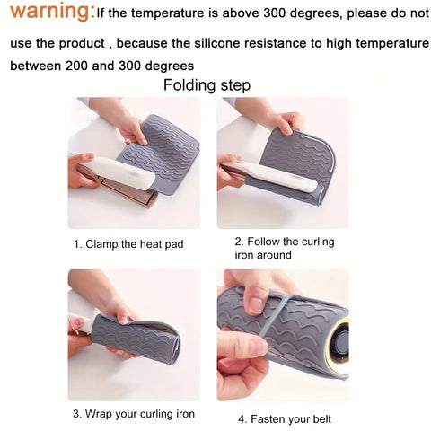 1pcs Heat Resistant Silicone Mat Pad Non-Slip Mat Silicone Heat Insulation Pad for For Hair Tools Hot Iron Hairdressing Tools