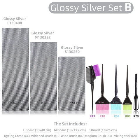SHKALLI Professional Carbon Fibre Hair Balayage Board and Brush Set Hair Dyeing Tool Kit for Hairdressers