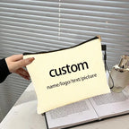 Personalized Customized Name/LOGO/Text/Picture Canvas Bags Toilet Kit Teacher/Birthday Gift Cosmetic Coach Bag Mini Makeup Pouch