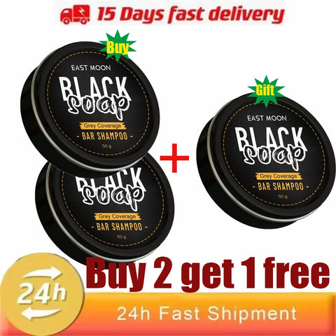 White Hair to Black Shampoo Dye Soap Natural Color Soap Restore Gray Beard Cover Gray Hair Dye Hair Fixing Shampoo For Man Women
