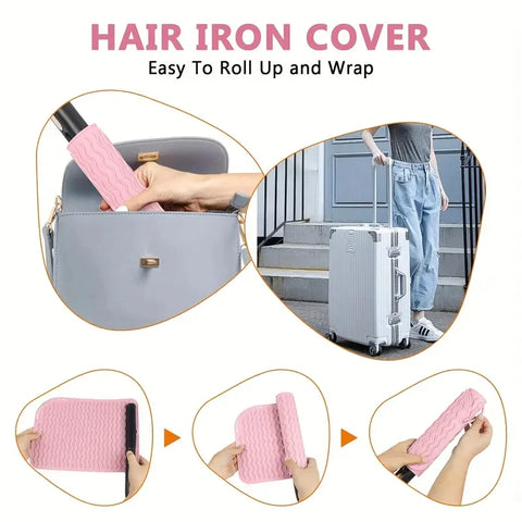 1/2pcs Silicone Heat-Resistant Mat for Hair Styling Tools Curling Iron Hair Straightener Protect Pad 2-in-1 Insulation Mats