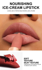Matte Velvet Lipstick Ice Cream Long Lasting Waterproof Nourishing Moisturizing Highly Pigmented Satin Lip Gloss Non Stick Cup