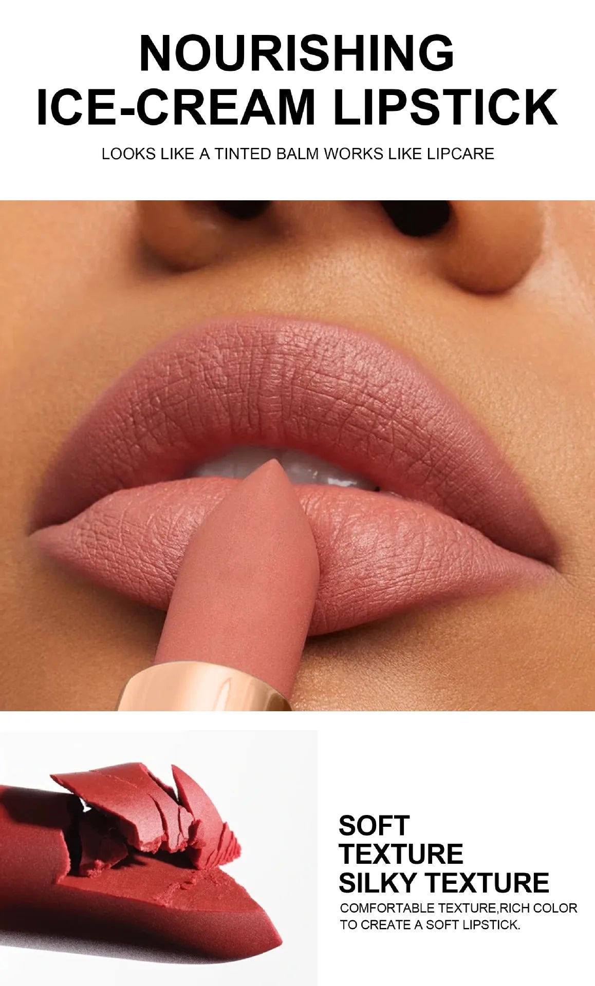 Matte Velvet Lipstick Ice Cream Long Lasting Waterproof Nourishing Moisturizing Highly Pigmented Satin Lip Gloss Non Stick Cup