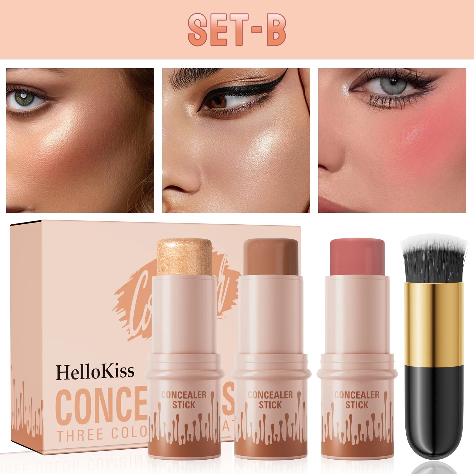 Contour Stick Set Natural Matte Finish Highlighters Shadow Waterproof Contouring Wand V-face Shaping Contour Pen Face Makeup