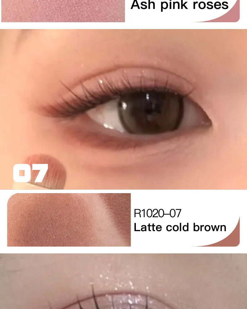 Monochrome Eyeshadow Palette Matte Wine Red Brown Eye Shadow Smoky Pearl Glitter Earth Low Saturation Matte Eye Shadow Makeup