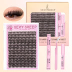 Eyelash Clusters Kit Reusable Soft Eyelash Extension With Bond&Seal Lash Tweezers Glue Remover Full Makeup Tool