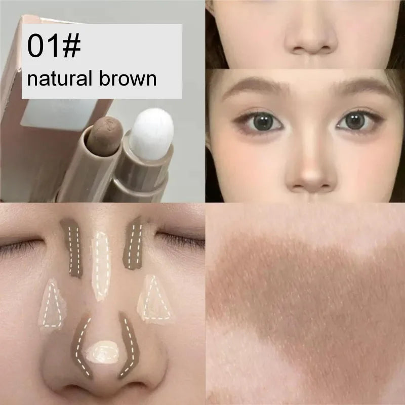 Double-ended Contouring Pen To Modify Contours, Hold Makeup, Develop Color, Brighten Dullness, Waterproof and Sweat-proof