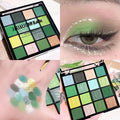 16 grid red eyeshadow tray Purple, glitter pearl matte eyeshadow, Shimmer makeup lasting women, Korean eye cosmetics