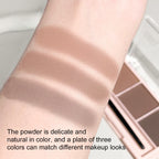 3-Color Brow Powder Set with Brush - Long-lasting, color-resistant, versatile contour makeup set for natural, three-dimensional