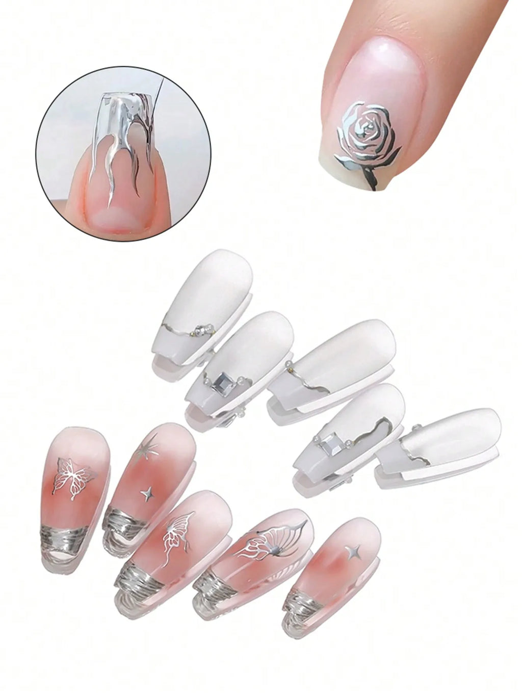 XEIJAYI 1Pc Mirror Silver Metallic Painting Gel Nail Polish Silver Mirror Glitter UV Gel For Home Manicure DIY