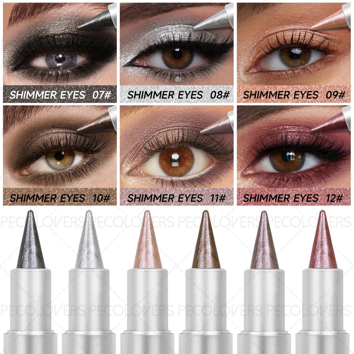1PC Monochrome Glitter Eyeliner and Eyeshadow Pencil - Waterproof, Portable, Cutting-edge Design, Perfect Holiday Gift for Girls