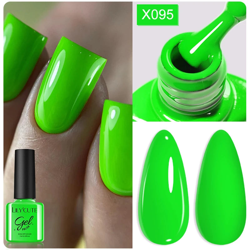 LILYCUTE 7ml Metallic Gel Nail Polish Red Chrome Effect Soak Off UV Gel Varnish Semi Permanent Nail Art Manicure Base Top Coat