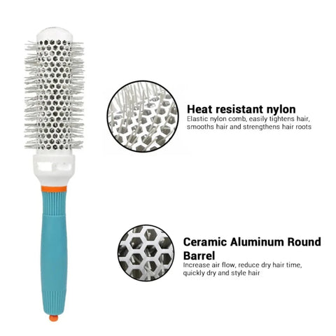 Professional Salon Hair Styling Brush Round Barrel Curly Hair Comb Hairderssing Comb Wet and Dry Dual Use Hairbrush Roller Tools
