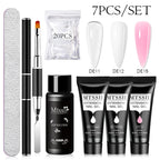 Mtssii 17PCS/Set 20ml Nail Extension Gel Set Builder UV Gel for Nails With 6W UV LED Lamp Nail Extension Tools Kit For Beginner