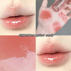 Crystal translucent lip glaze moisturizing water is not easy to fade natural color mouth red lip glaze