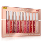 10pcs/set Nude Lip Gloss Matte Velvet Lipstick Waterproof Long-lasting  Liquid Lipstick Women Moist Lip Tint
