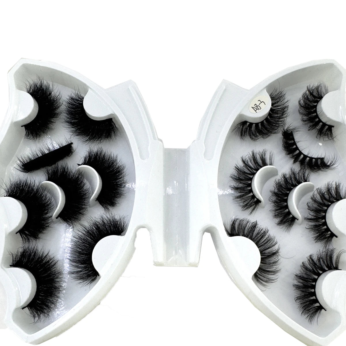 HBZGTLAD 5/8 Pairs of Natural Russian Striped Mink Lashes 3D False Lashes Volume Wavy False Lashes Eyelash Extensions Makeup