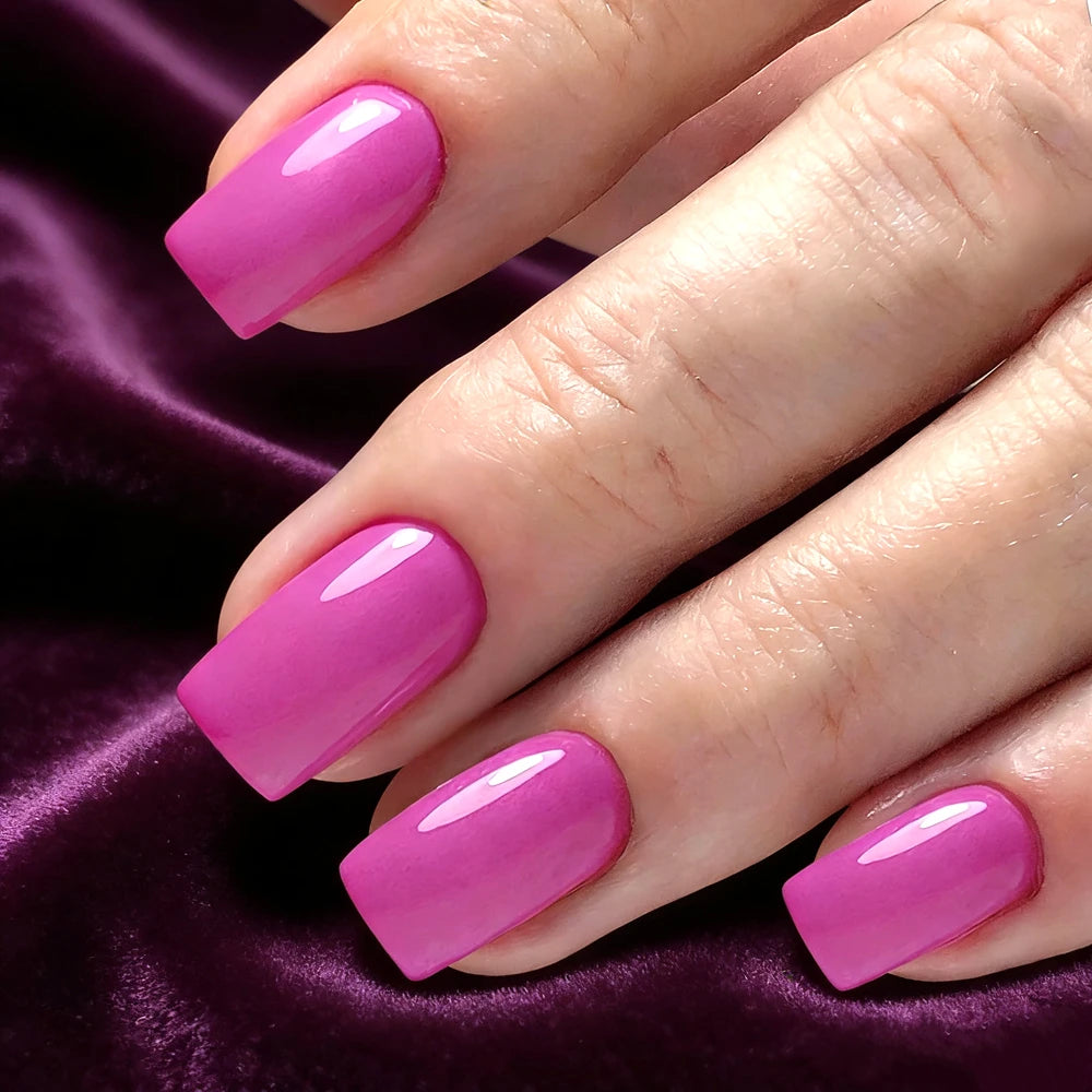 Artificial Press On Fake Nails Glossy Wine Red False Nail Long Square Reusable DIY Lady Fingernail Tip Manicure Tools