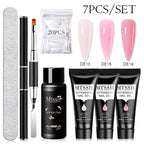Mtssii 17PCS/Set 20ml Nail Extension Gel Set Builder UV Gel for Nails With 6W UV LED Lamp Nail Extension Tools Kit For Beginner
