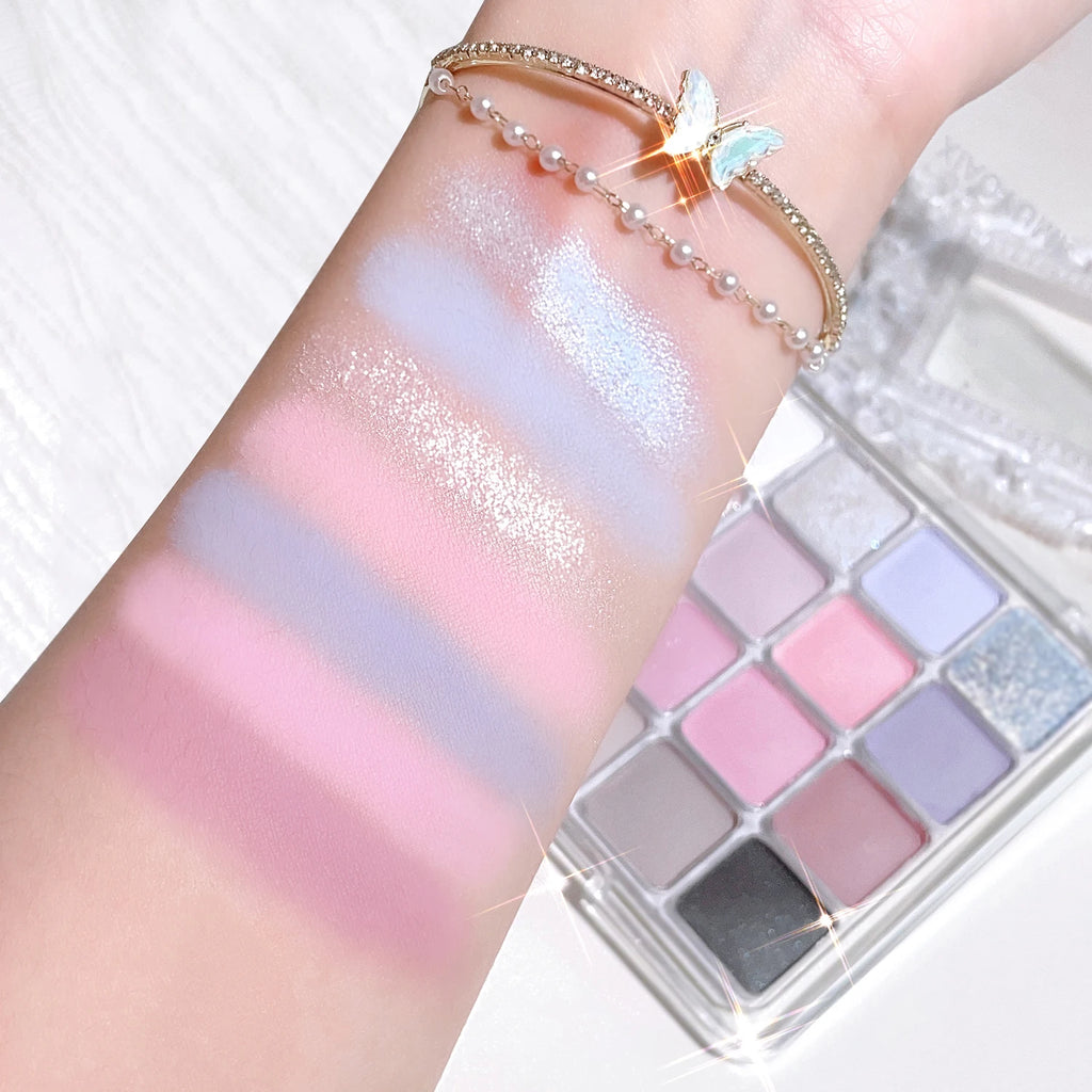 XIAOYUMI 16-Color Sunset Contour & Highlighter Palette – Waterproof, Long-Lasting, Eye & Face Makeup, Unisex, Certified