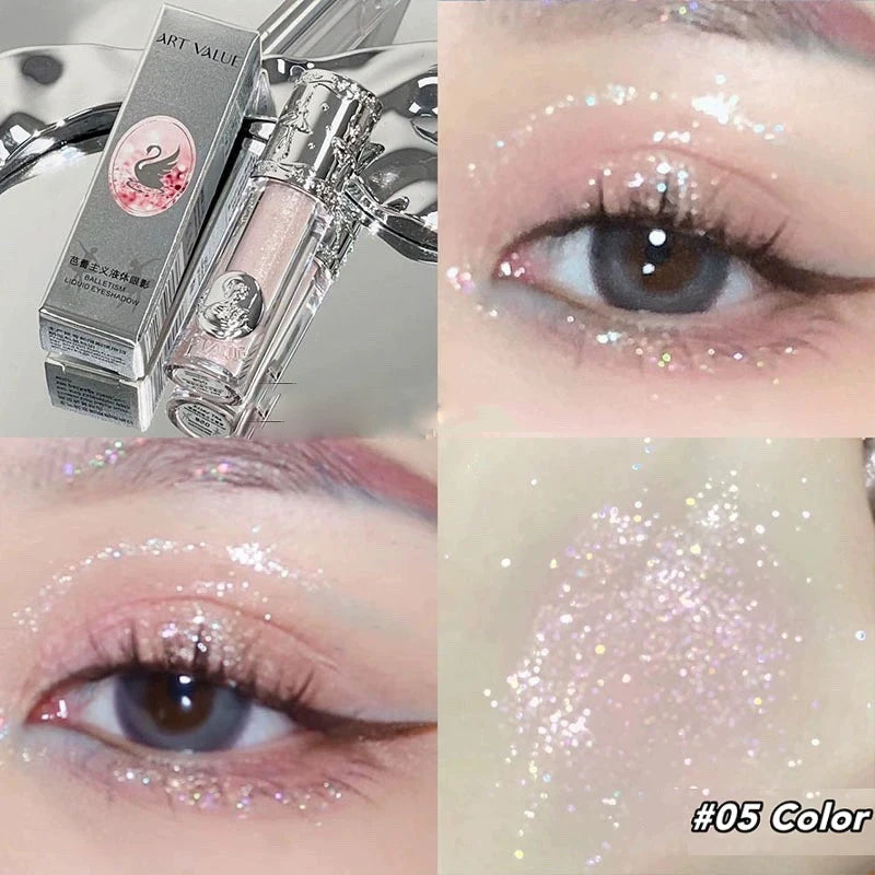 Art Value Balletism Glitter Liquid Eyeshadow Pearlescent Sequins Pearly Sparkling High Gloss Eyeliner Lying Silkworm Makeup