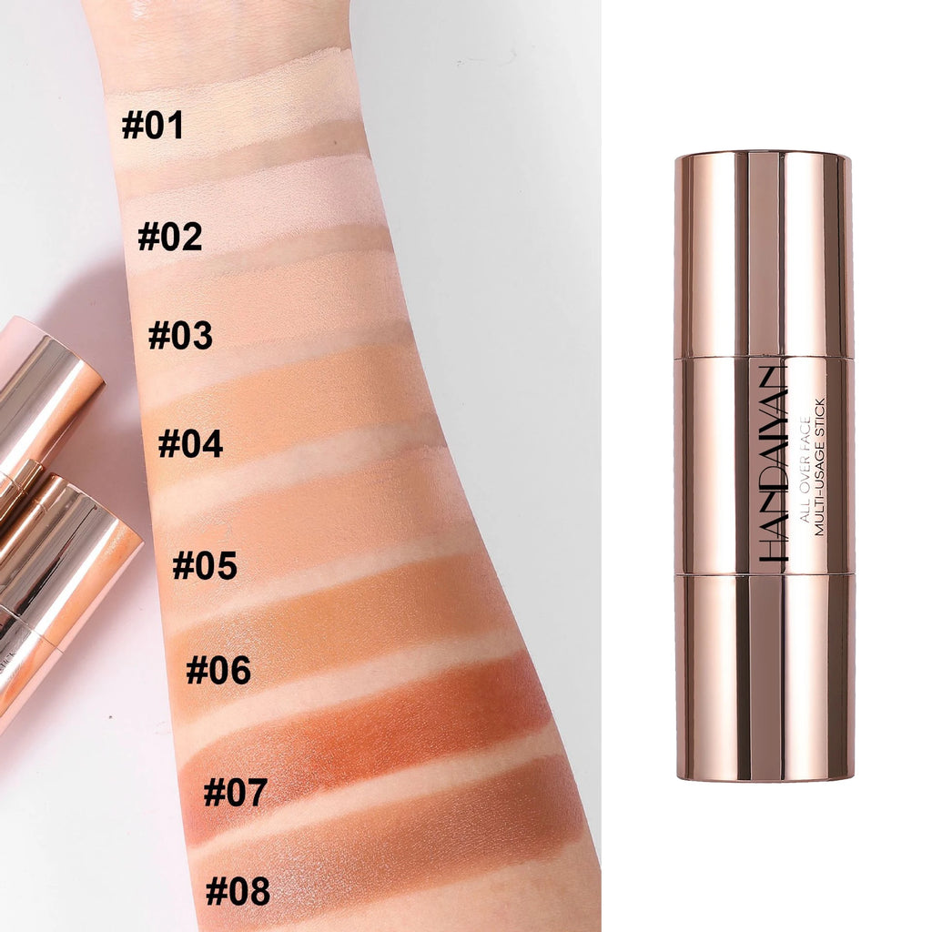 Double-head Face Bronzer Contour Stick Cream Makeup Light Dark Shadow Lasting Concealer Facial Brighten Contouring With Brush