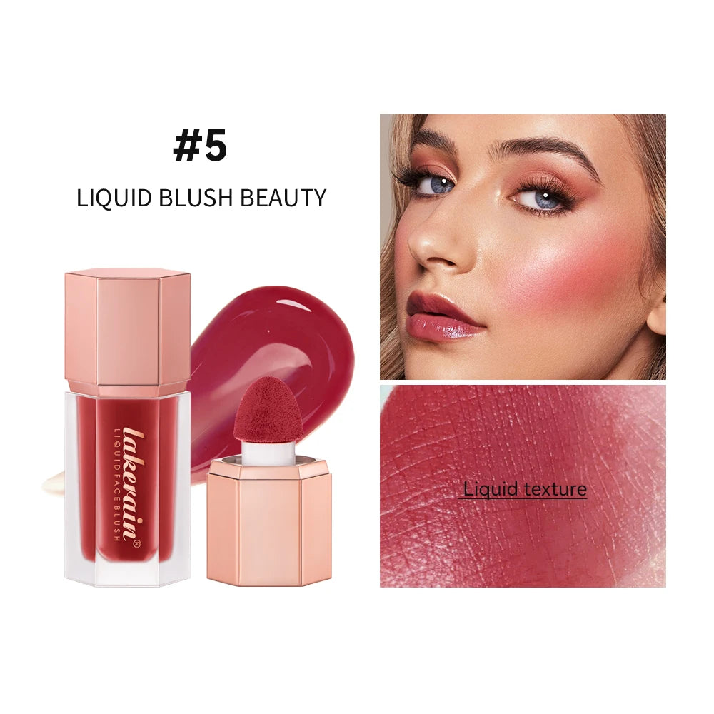 6 Colour Matte Liquid Blush Easy to apply long lasting waterproof blush sponge brush head Eyes lips Makeup Blush Cosmetics
