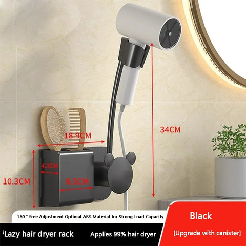 Hair Dryer Holder No Need To Hold Adjustable Wall Hanging Free Of Hands No need To Punch Holes Universal Air Duct Storage Rack