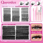 DIY Lash Extension Kit Clusters Individual Eyelashes Kit 9-16mm with Bond and Seal Wispy Natural Mange Lashes