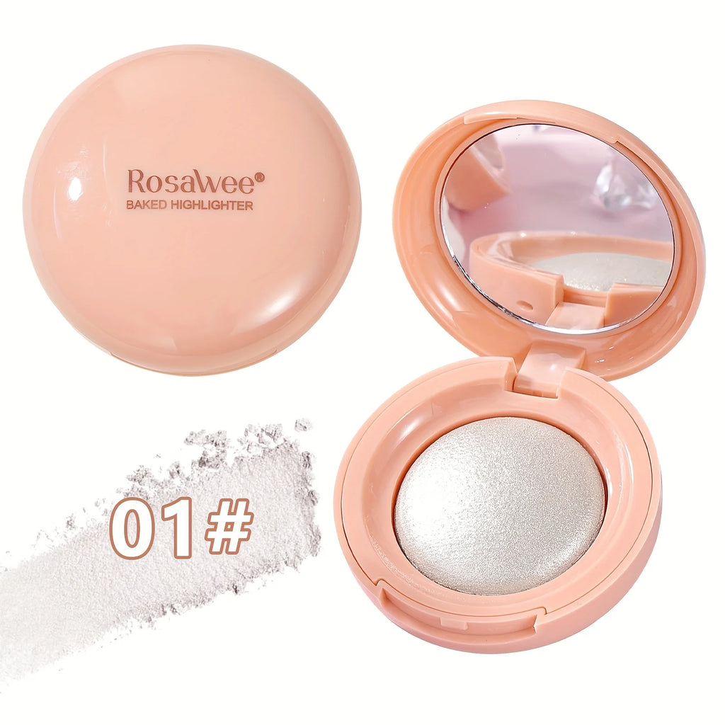 Face Highlighter Palette, High Glossy Face Illuminator Palette, Natural Glow Finish, Pearl Shimmer Smooth Baked Powder