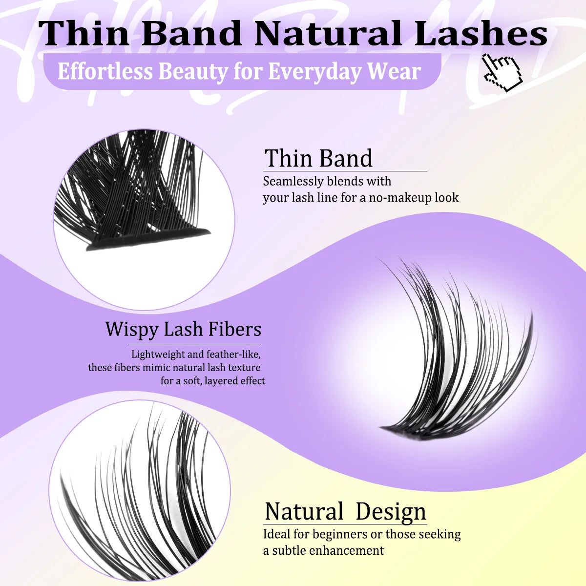 Eyelash Clusters Kit Large Capacity Wispy Individual Lashes Natural DIY Cluster Eyelash Extensions Makeup Tool