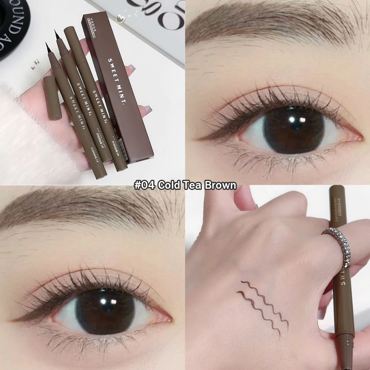 Waterproof Liquid Eyeliner Eyebrow Easy To Color Sweat-proof Eyebrow Pen 0.05MM Ultra Thin Head Eye Liner Eyelash Eye Makeup