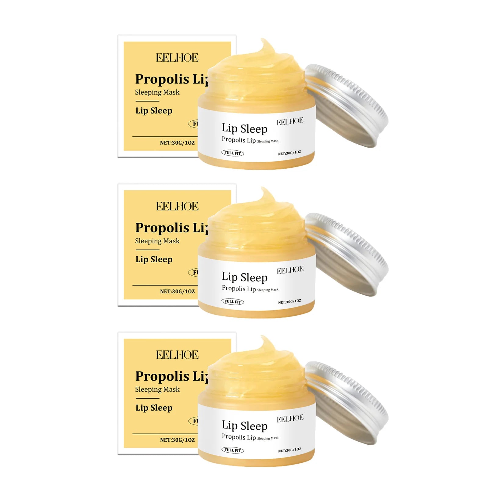 Propolis Lip Sleeping Mask Exfoliating Moisturizing Fade Lip Lines Repair Lip Treatment for Dry & Chapped Lips Overnight Care