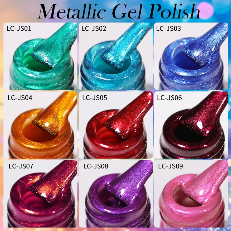 LILYCUTE 7ml Metallic Gel Nail Polish Red Chrome Effect Soak Off UV Gel Varnish Semi Permanent Nail Art Manicure Base Top Coat