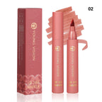 Lip Tint Pen, 6 Colors Available, Matte Water Lipstick, Non-Stick Cup, Long-Lasting, Smooth Lip Liner and Lip Stain Combo