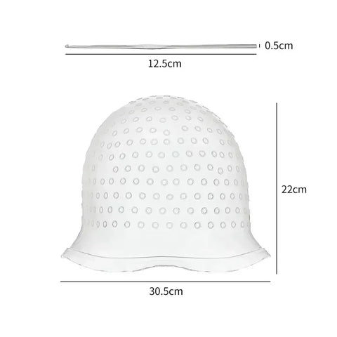 Silicone Highlighting Cap with Hook Needle Reusable Hair Dye Cap Set Barber Professional Hair Coloring Salon Hair Tools