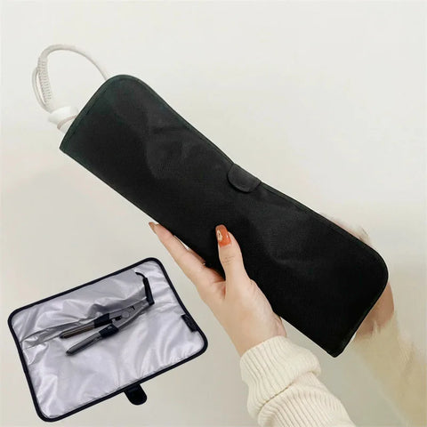 Heat Resistant Flat Iron Case Hair Straightener Mat & Pouch Curling Iron Holder Travel Curling Iron Hair Straightener Organizer