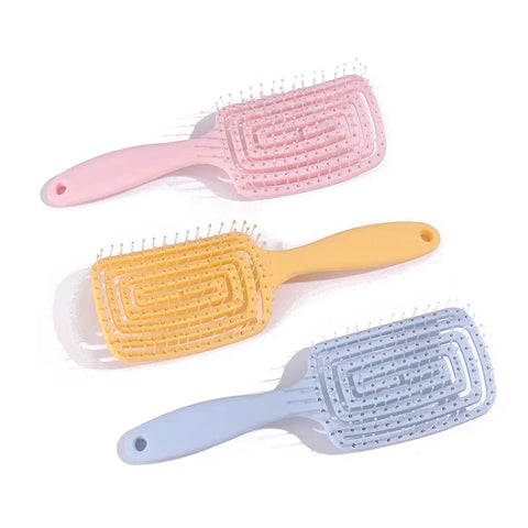 Square Hollow Hair Scalp Massage Comb Hair Brushes Antistatic Wet Dry Curly Detangler Hairbrush Nylon Special for Real Hair Wigs